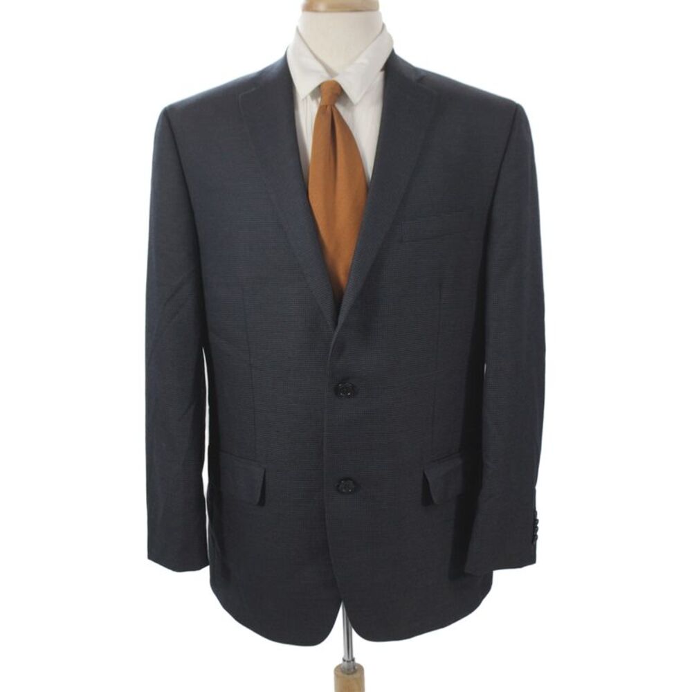 Michael Michael Kors Men Dark Blue Check Suit Jacket Button Size 42